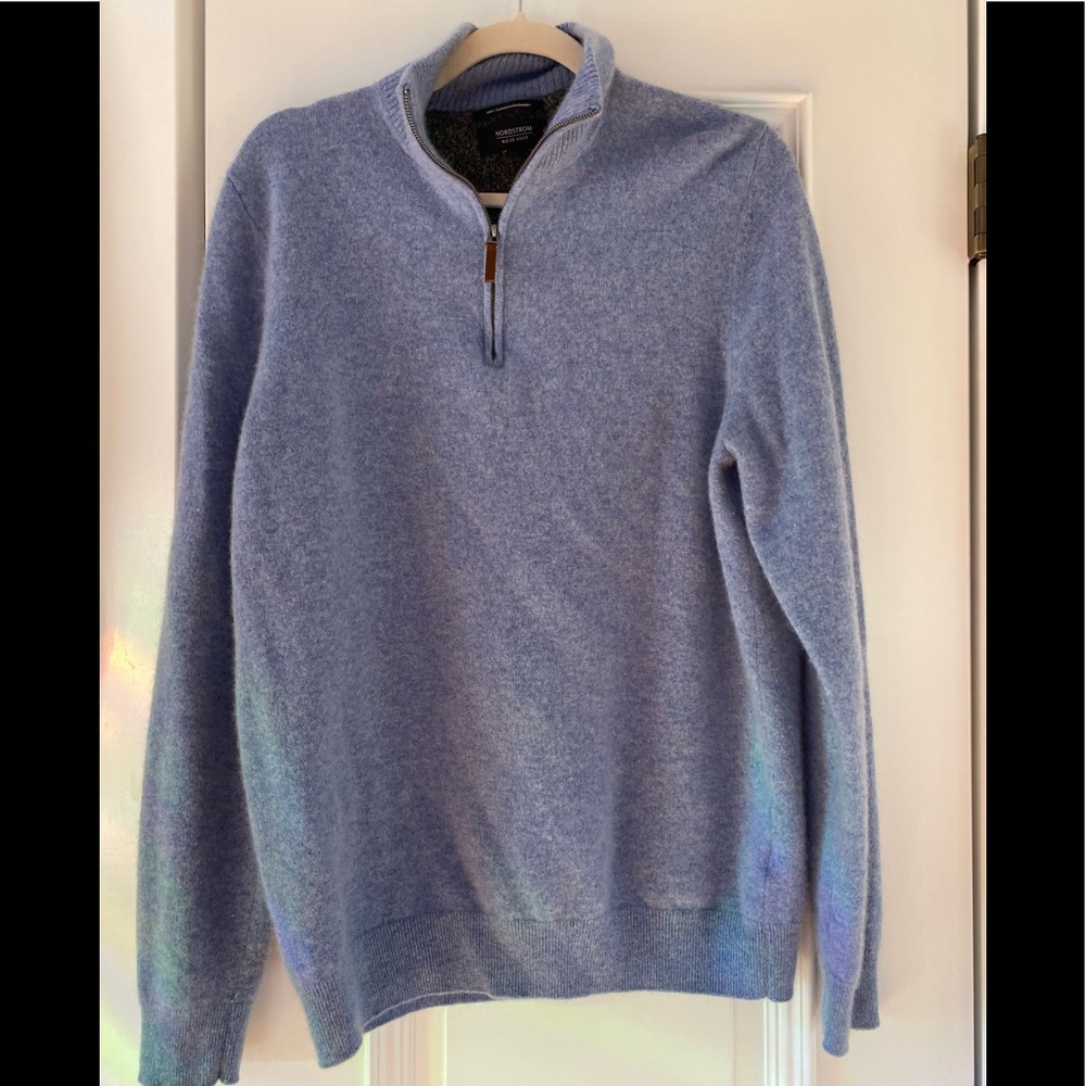 Cashmere mens sweater, quarter zip